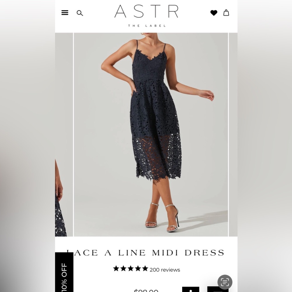 ASTR the label Navy Lace Midi Dress